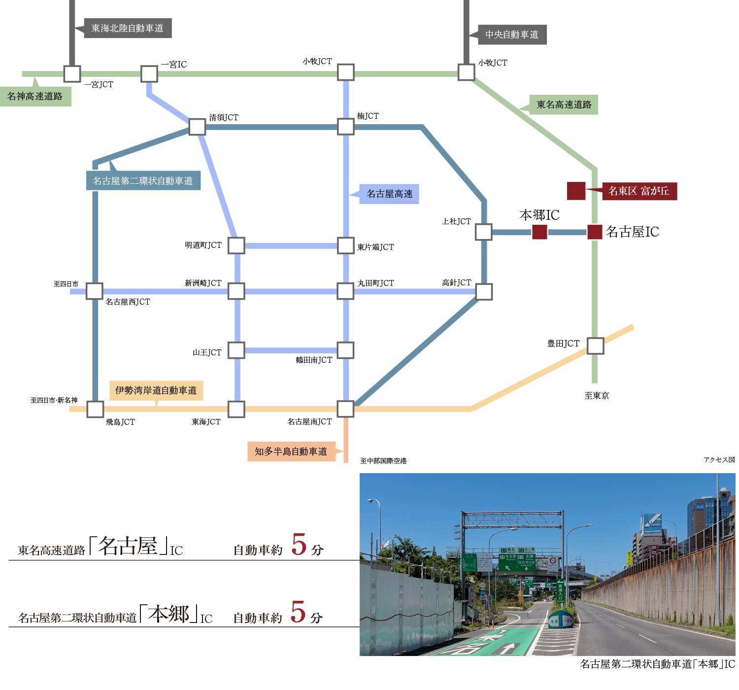 名東区藤が丘第二期分譲 交通アクセス図